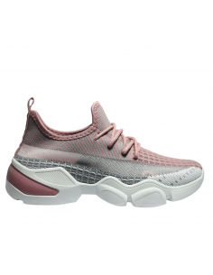 Tenis rosados con gris
